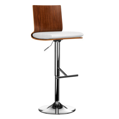 Swivel Upholstered Adjustable Height Counter Stool with Metal Frame