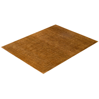 Overdyed Hand-Knotted Wool Modern-Contemporary Brown Area Rug 8' 1" x 10' 4"