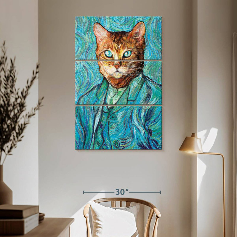 Portrait de chat Ketti Van Gogh, H 65 po x l 42 po