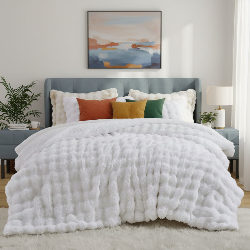 Plush Down Comforter Set, Queen Comforter + 2 Standard Pillowcases, Taupe