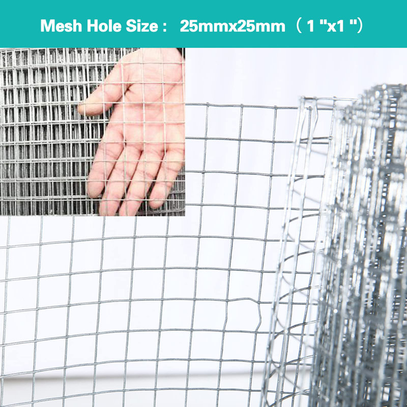 Bettrys Metal Wire/Mesh Fence, Silver, 24" X 6M