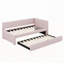 Lit de jour simple rembourré avec lit gigogne, canapé-lit en L, structure de lit simple en bois, sommier non requis-107252881