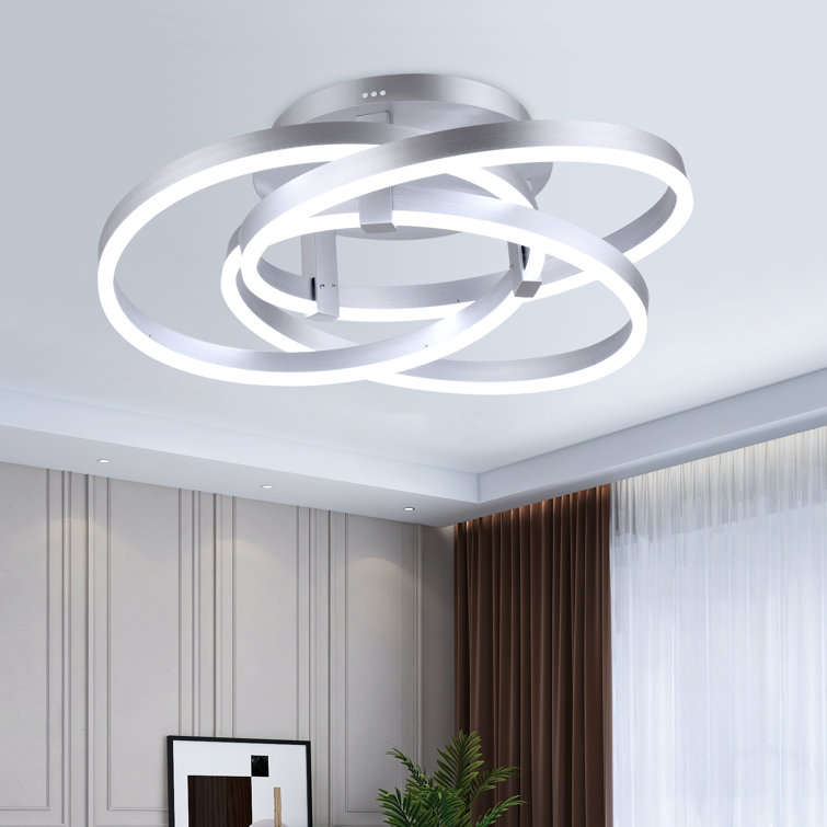Alliber 3 - Light 23.23'' Simple Geometric LED Semi Flush Mount