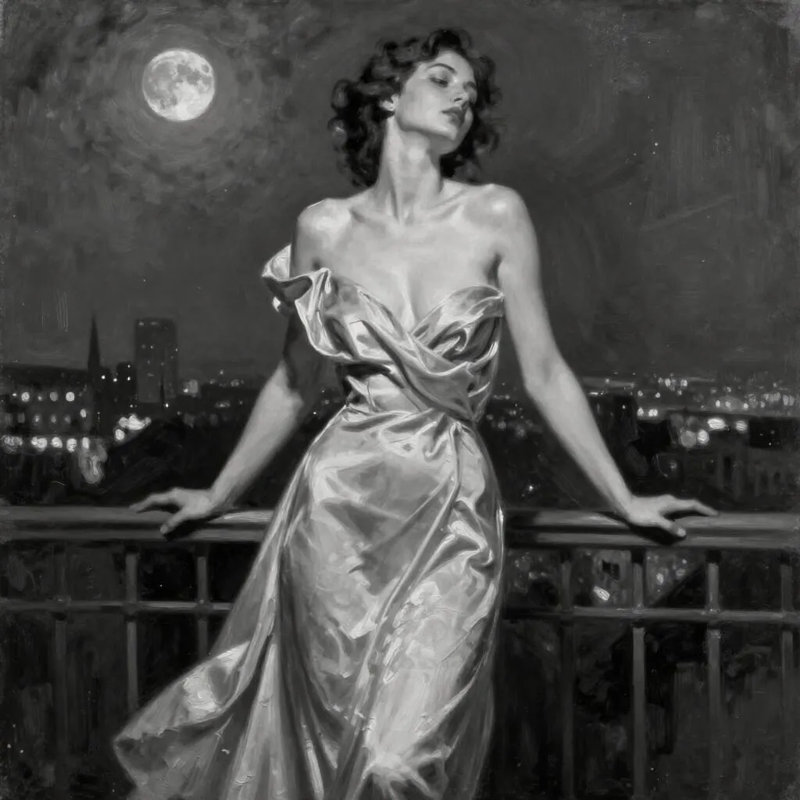 «Moonlit Reverie», art mural sur toile tendue, L 20 po x H 20 po x P 1,5 po