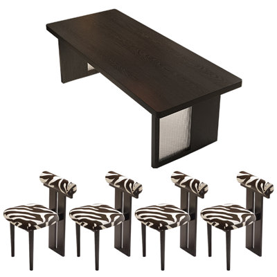 Black Modern Ash Wood Large Board Table