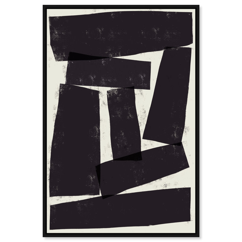 Black And White 2 Canvas Abstract Print by Oliver Gal, Black Frame, 10 x 15, 37"H x 25"W, Black Frame
