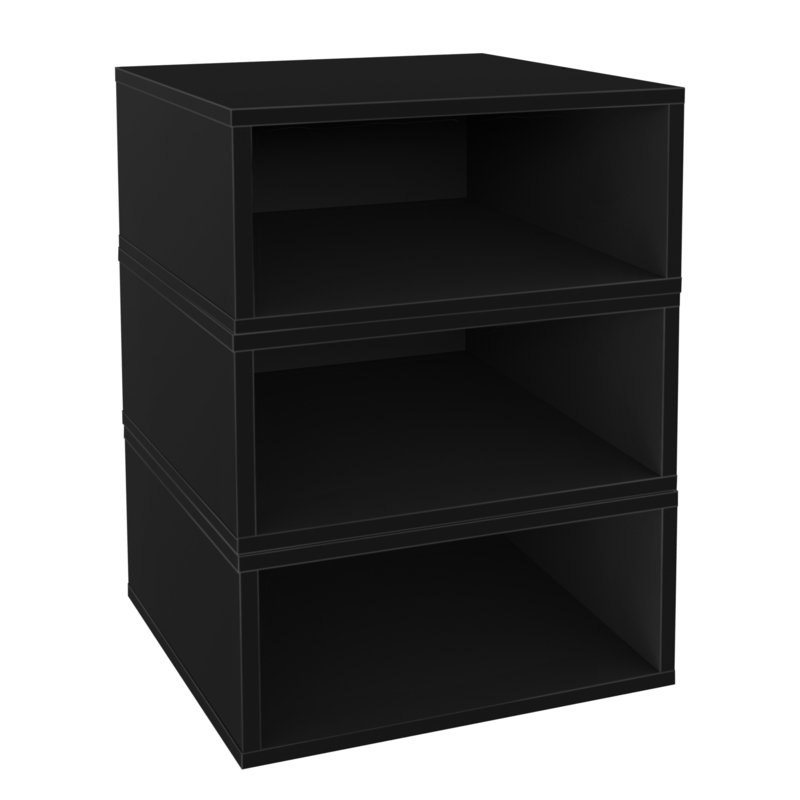 Étagère de rangement en bois Niche Cubo, Noir, (3 tablettes) H 19,5 po x l 13 po x P 13 po