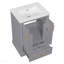 Meuble-lavabo 24 po avec lavabo, armoire en MDF avec structure en bois massif, 1 tiroir divisé et 2 portes à fermeture douce avec double tablette sur la porte, meuble-lavabo autoportant-609347464