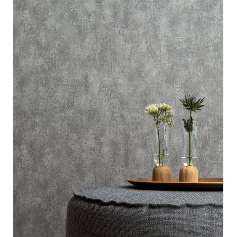 Air Collection Industrial Effect Textured Wallpaper Roll, Gray