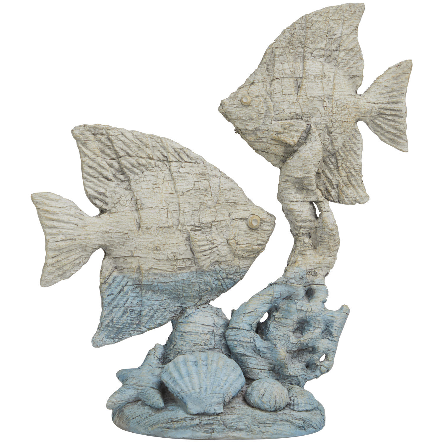 Dovecove Cole And Grey Polystone Textured Ombre Fish Sculpture ...