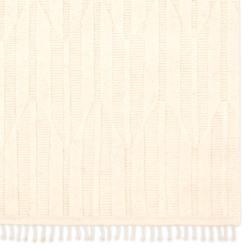 Jaipur Living Quest KEO11 Handknotted Abstract Ivory Area Rug, Rectangle 10' x 14'