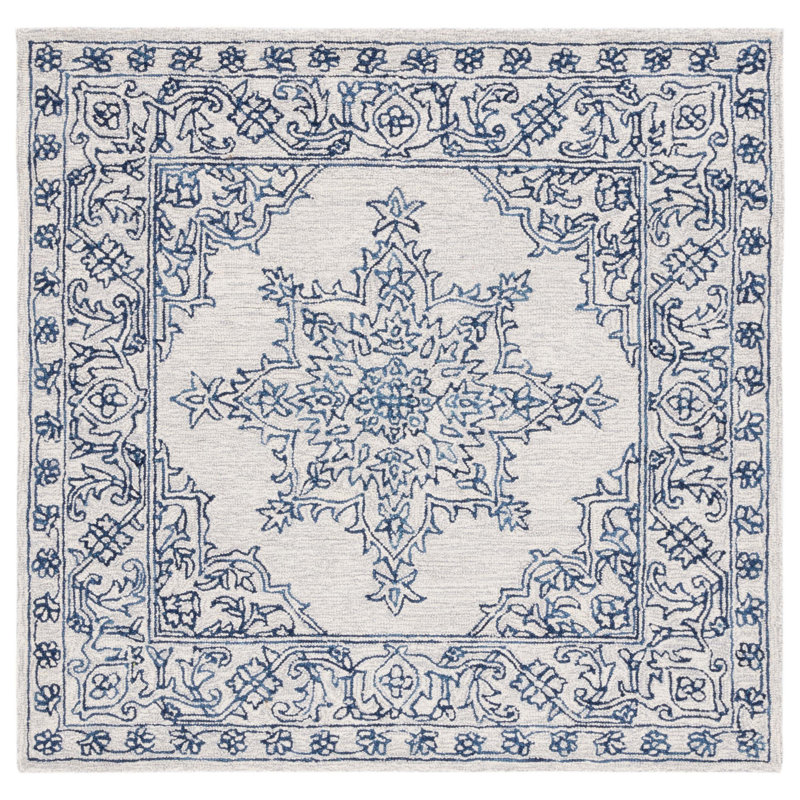 Bushra Hand Tufted Wool Oriental Rug, Square 5'