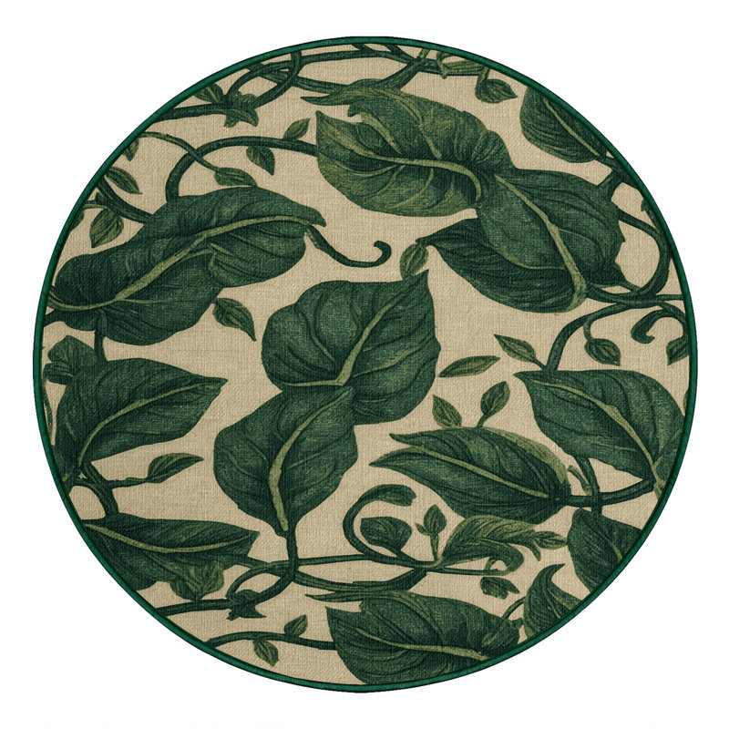 Tapis lavable épinards, Rond 3 pi