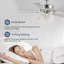 Ventilateur de plafond 52 pouces en cristal Glam avec lumières et télécommande, lustre en cristal 6 vitesses