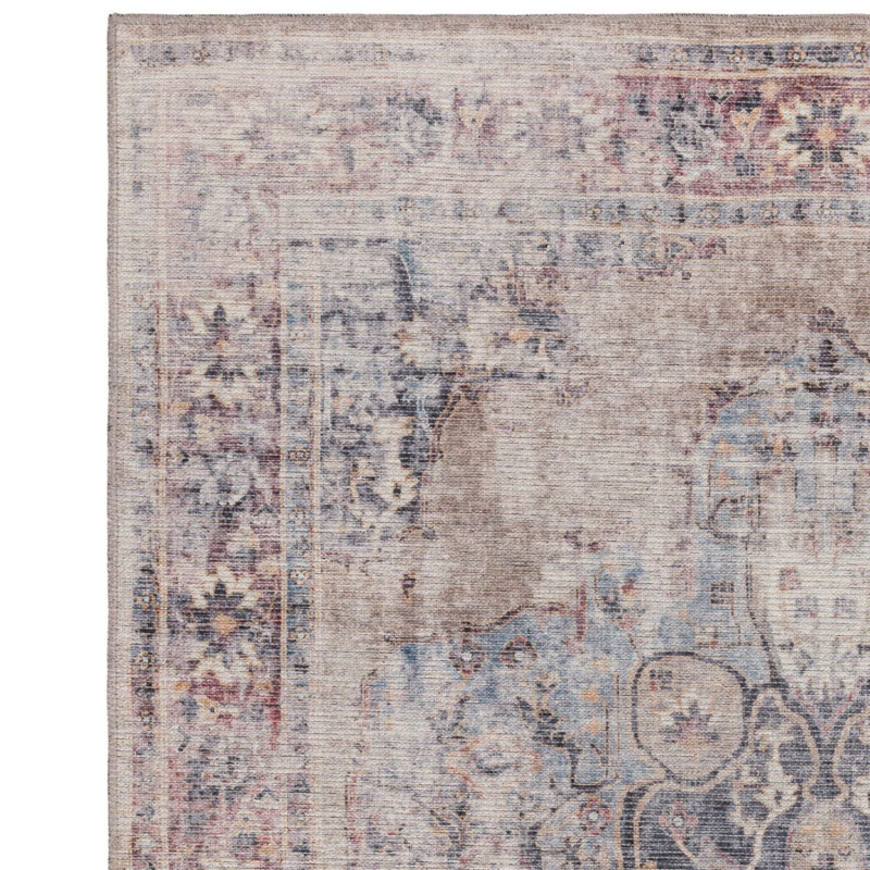 Lila Traditional Abstract Bordered Floral Persian Rug For Living Room And Bedroom, Rectangle 120 x 170cm