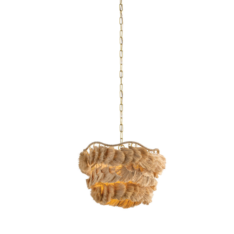 Daria 1-Light Woven Drum Chandelier, 14" H x 20" W x 20" D