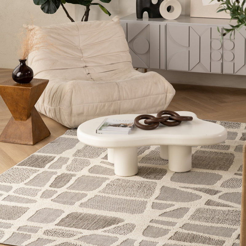 Tapis intérieur / extérieur abstrait à motif de tapis Marfried, Rectangle 7 pi 10 po x 10 pi 10 po