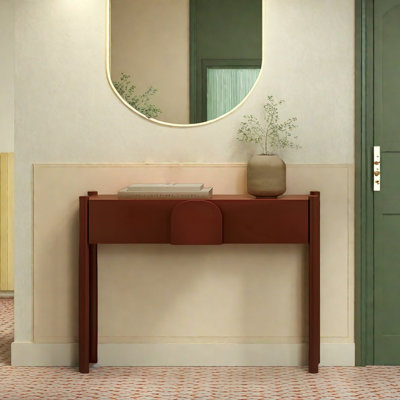 Console Mid-Century moderne en bois massif