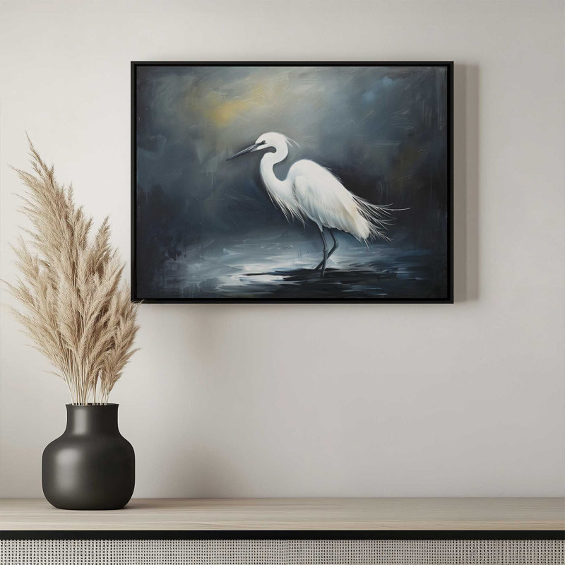 «Watcher of the Night» par Heidi Kuntz, reproduction d'art, Toile avec cadre, Argent, L 48 x H 36