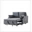 Canapé-lit rembourré 50 po avec poches de rangement latérales et 2 coussins