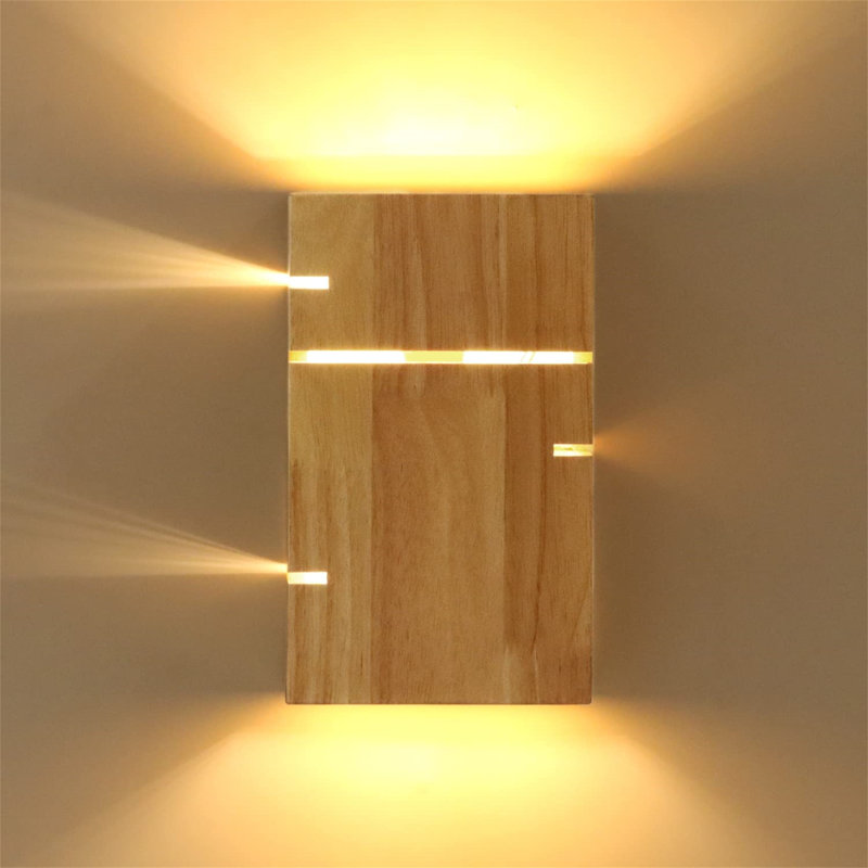 Solid Wood Flush Mounted Sconce