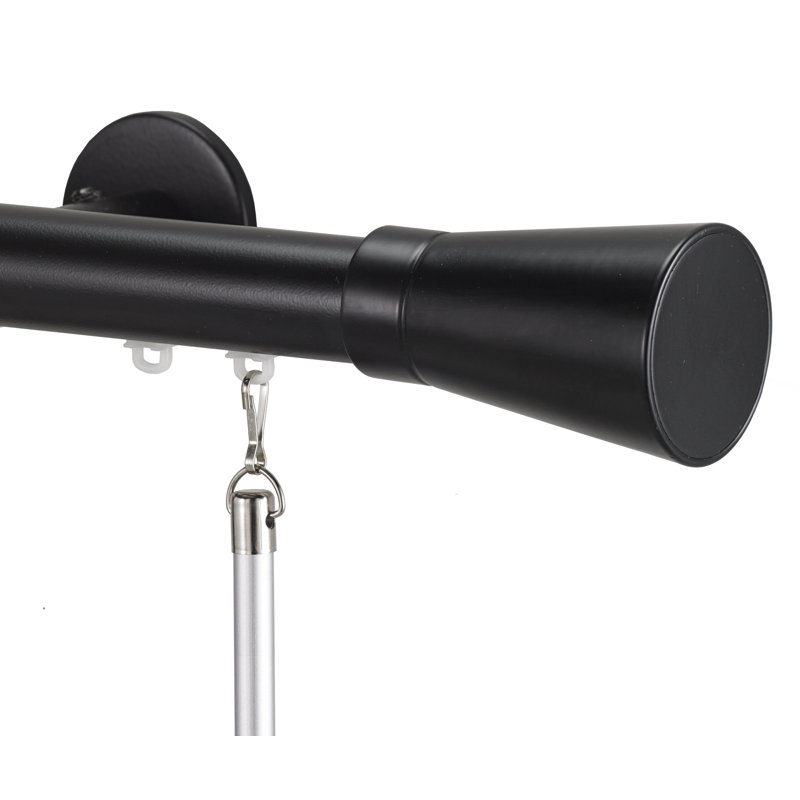 Fredrickson Single Curtain Rod, 84", Black