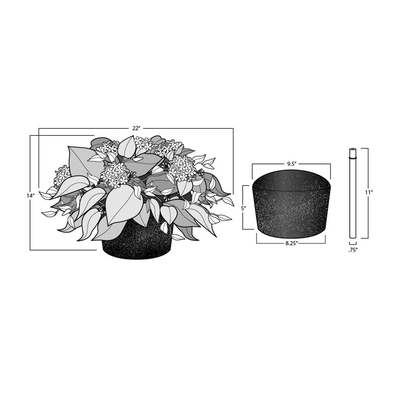 Bourre pour urne à hauteur réglable, Set of 2