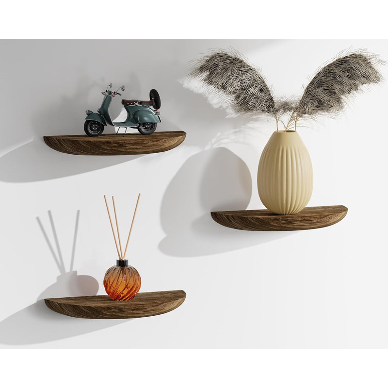 Solid Wood Semi-Circular Simple Floating Shelf