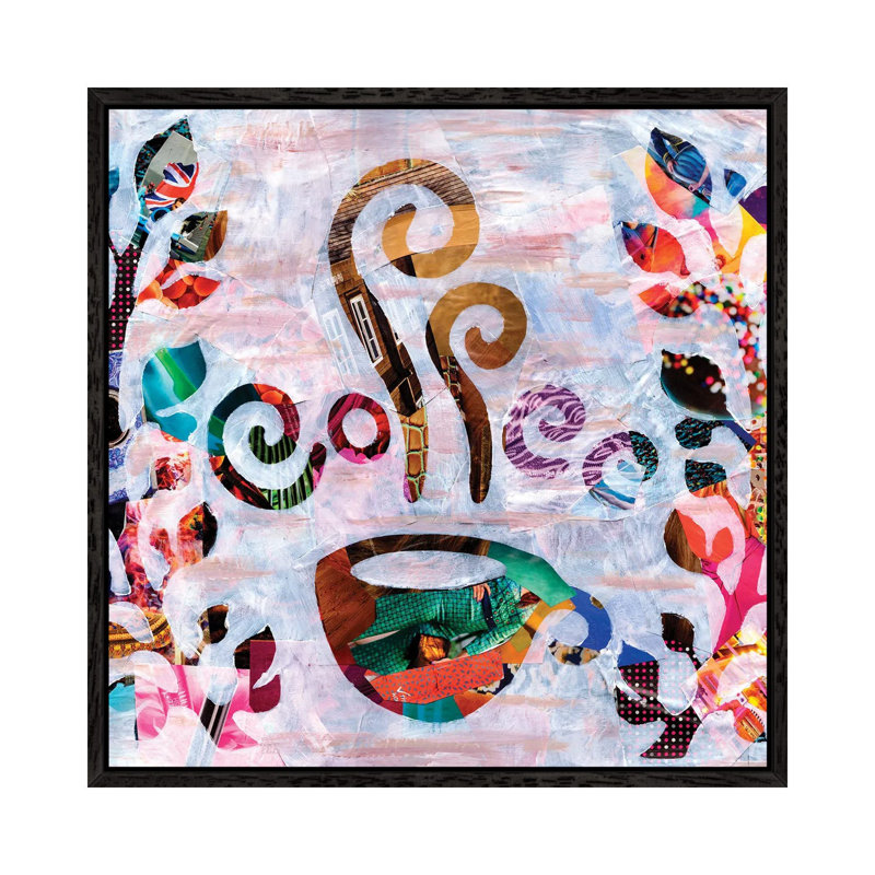 Coffee by Artpoptart - Print on Canvas, 45.72cm H x 45.72cm W x 3.81cm D, Black Framed