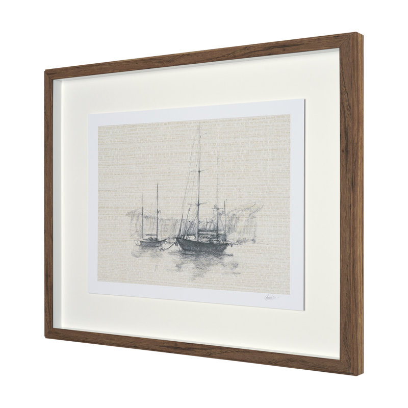 «Sail Away I» par Studio A, reproduction d'art encadrée à la main avec passe-partout mat, Sail Away IV