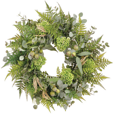 27"EUCALYPTUS/SEDUM/FERN WRTH