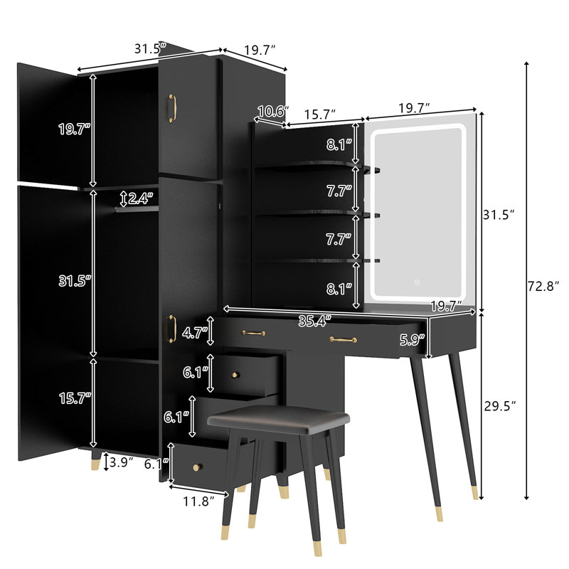 Angenita Vanity, Black