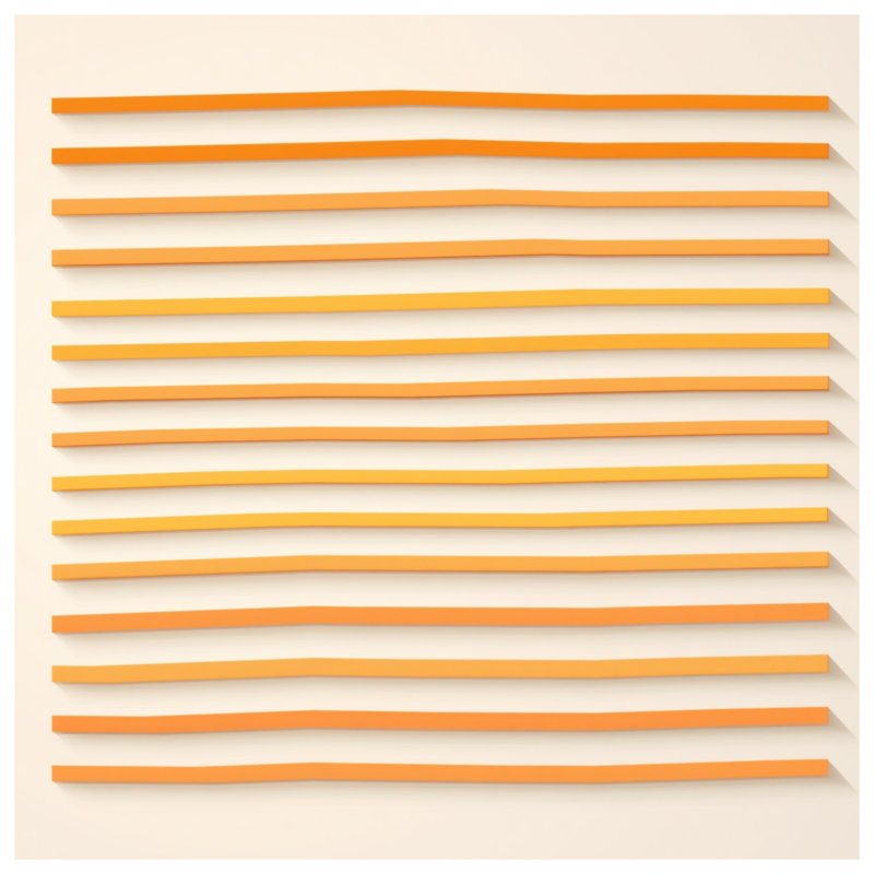 Tapis de bain horizontal à lignes orange, L 24 po x L 17 po