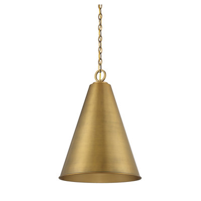Luminaire en laiton naturel à 1 lumière Meridian Millom