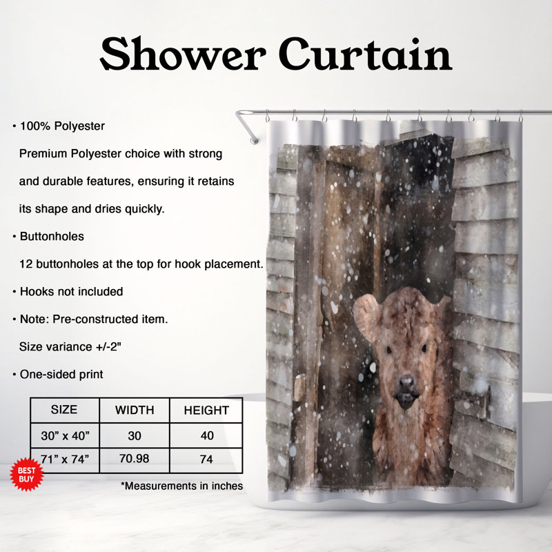 Eshton Shower Curtain, 74"H x 71"W