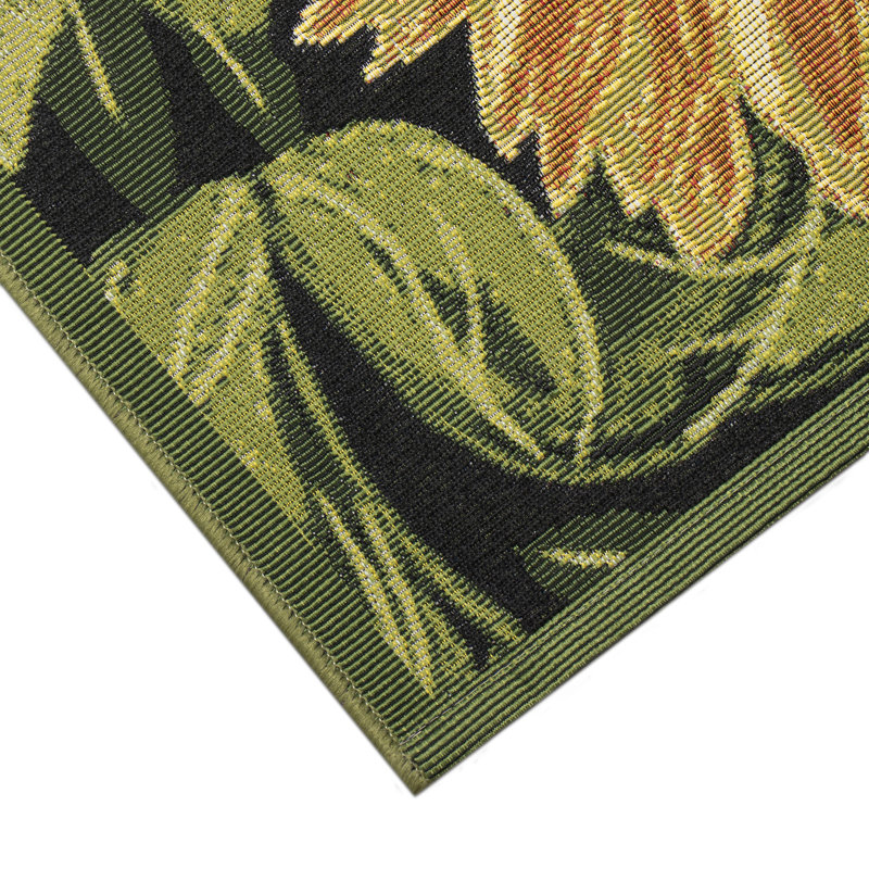 Gemmenne Floral Non-Skid Kitchen Mat, Rectangle 2' x 2'10"