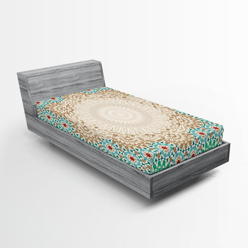 Multicolore Ambesonne, Drap-housse de taille simple
