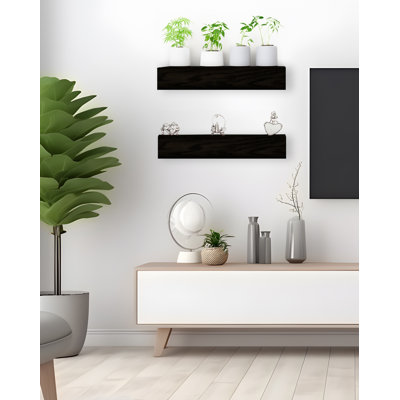 Mairena 2 Piece Oak Floating Shelf