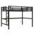 Metal  Loft Bed  with Power Outlet and LED Lighted, Space-Saving, Noise Reduced, Black-2121585903