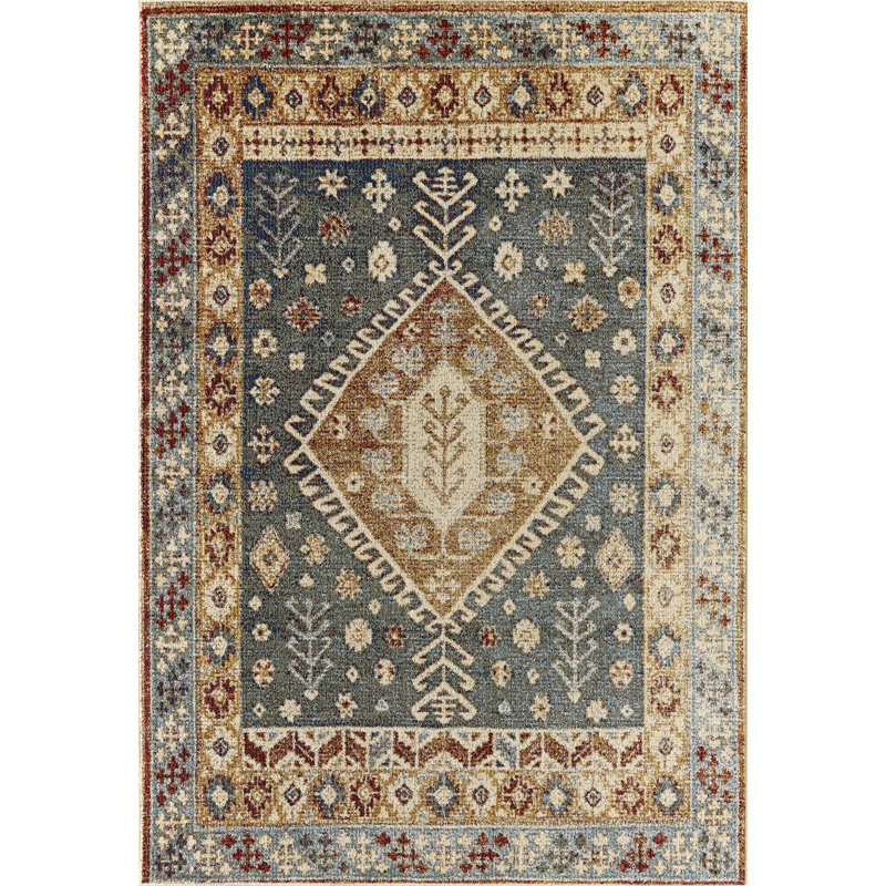 Tapis gris / beige / rouge tissé à la machine Moloney, Rectangle 7 pi 9 po x 10 pi 2 po
