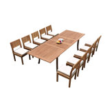 Dominik Outdoor 11 - Piece Teak Dining Set