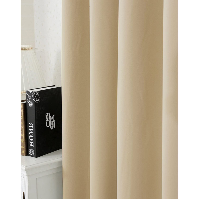 Avahlyn Room Darkening Eyelet Curtain Panel, Width 135 x Drop 245 cm, Champagne
