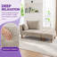 Chaise longue modulaire en velours côtelé rembourré avec accoudoirs et deux coussins-576136796-576144880
