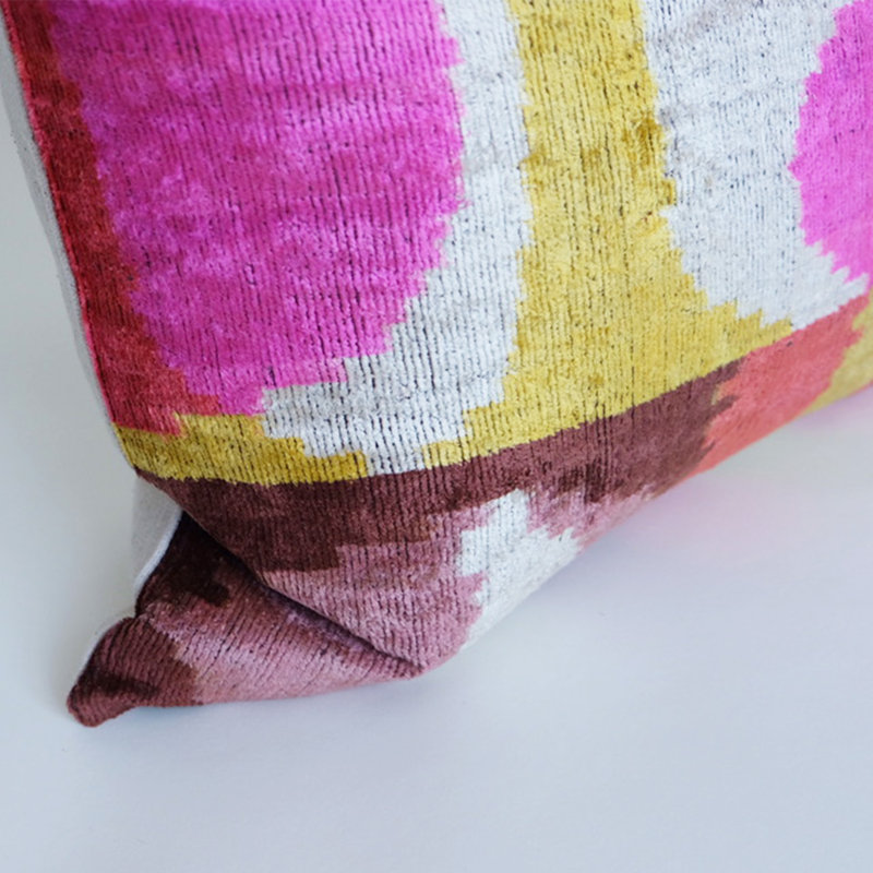 Cleo Silk Square Pillow Cover & Insert, Ikat