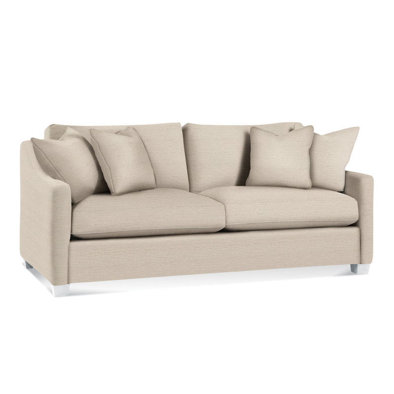 Oliver Sofa, Frost White , Brown Geometric, 0456-33