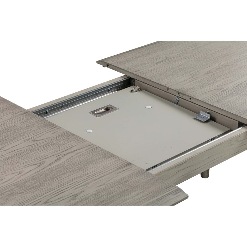 Table de salle à manger extensible rectangulaire 98 "en chêne gris Holland