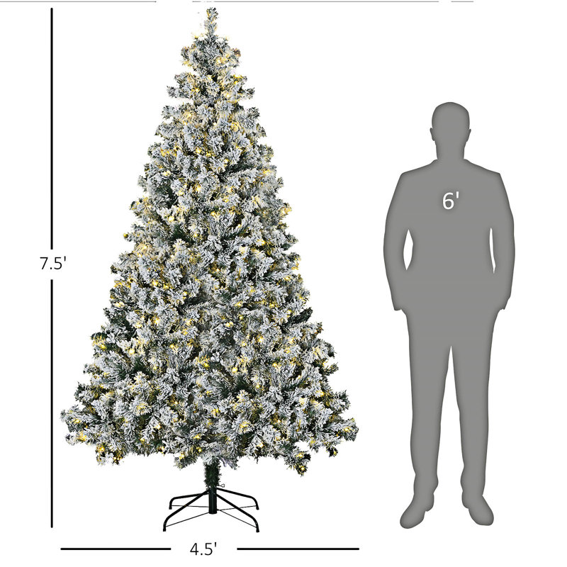 Grand arbre de Noël artificiel pré-éclairé, 7'5"