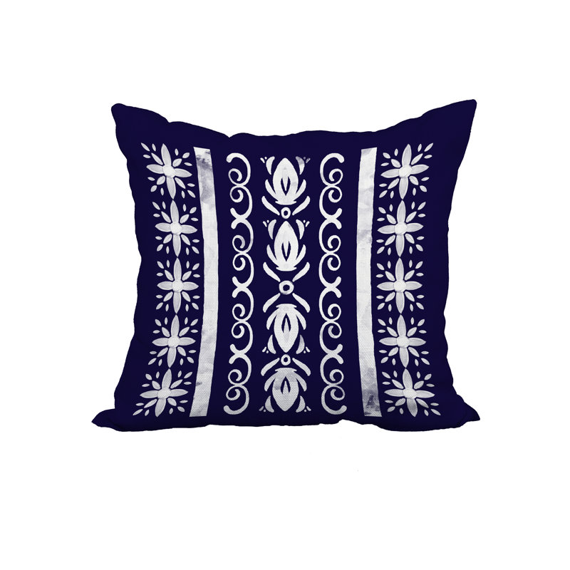 Housse de coussin cubique en coton Cuban, 20 po x 20 po, Bleu marine