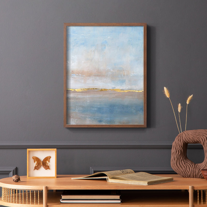 Visible Horizon II Framed Print - Solid Wood, 20" H x 16" W, Brown Single Picture Framed