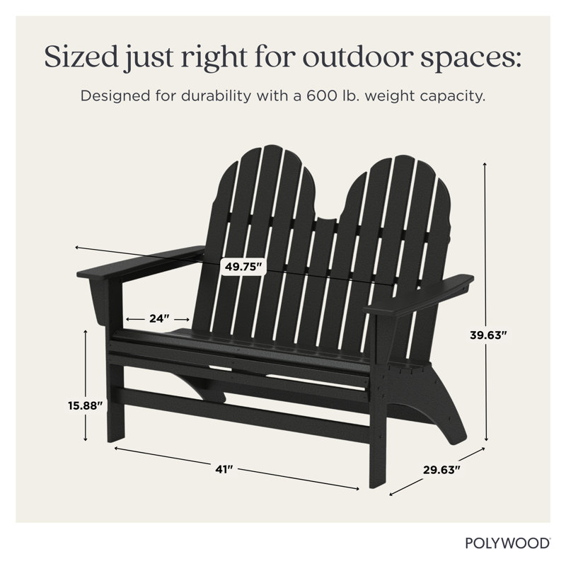 Banc Adirondack 48 "POLYWOOD Vineyard, Acajou